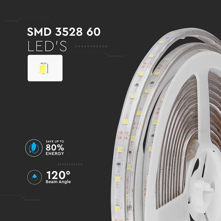 banda led smd3528 60led/m rosu ip65 5m