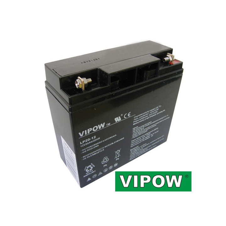 Acumulatori de plumb, Baterie sigilată cu plumb acid 12V 20Ah VIPOW -1, dioda.ro