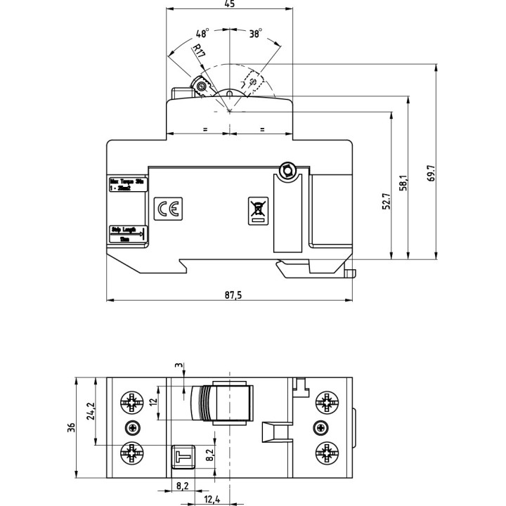 diferential rccb efi-p2 a 40/0.1 002061122