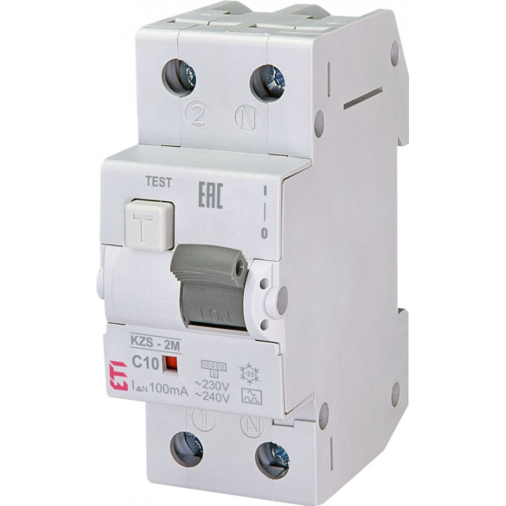 diferential rcbo kzs-2m a c10/0.1 002173722