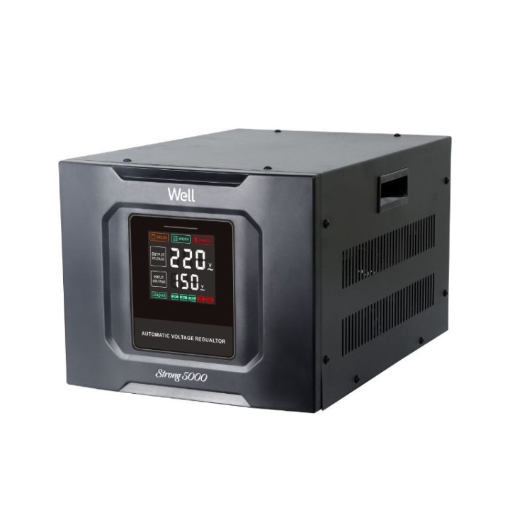 stabilizator automat de tensiune cu servo motor 5000va/3000w well strong, negru