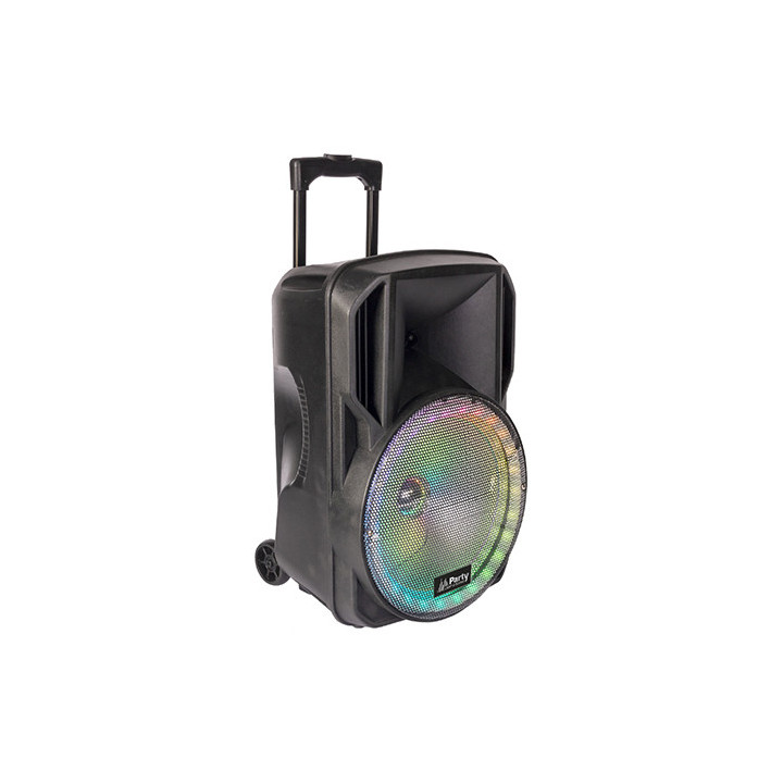 boxa portabila iluminata led 15"/38cm 50w rms cu usb/sd/bt/fm
