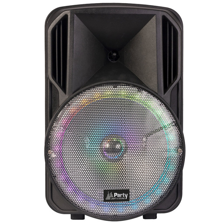 boxa portabila iluminata led 15"/38cm 50w rms cu usb/sd/bt/fm