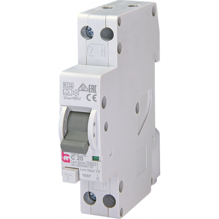 diferential rcbo kzs-1m 1p+n a c20/0.03 6ka 002175225