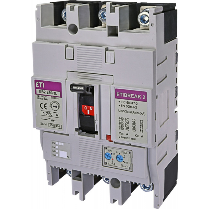 intrerupator de circuit in car eb2 250/3l 250a 3p 004671073