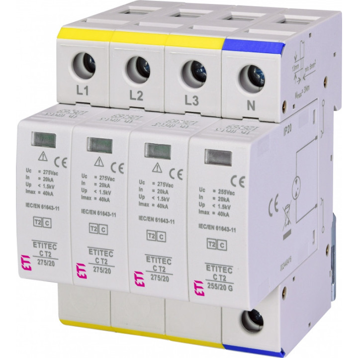 protectie supratensiuni etitec c t2 275/20 3+1 002440403