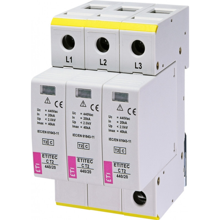 protectie supratensiuni etitec c t2 440/20 3+0 002440411