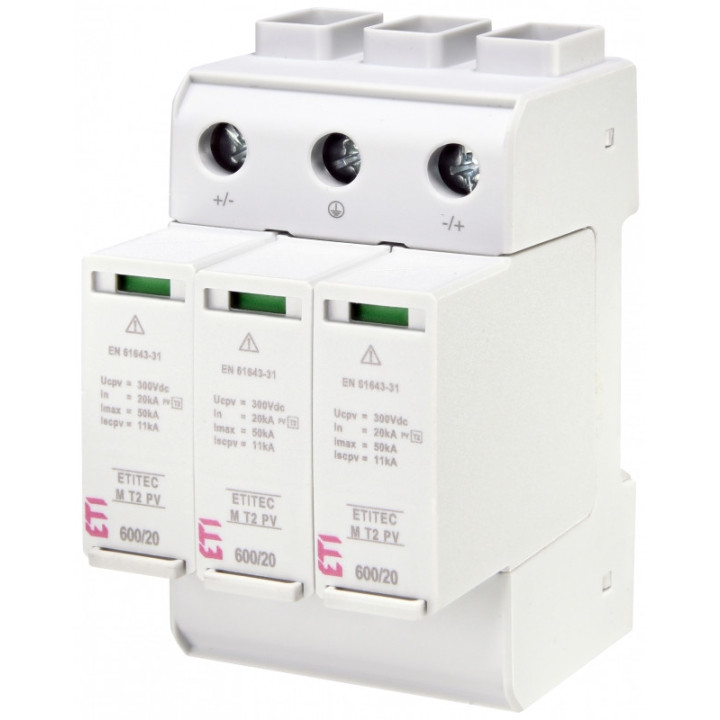 protectie supratensiuni etitec m t2 pv 600/20 y 002440735