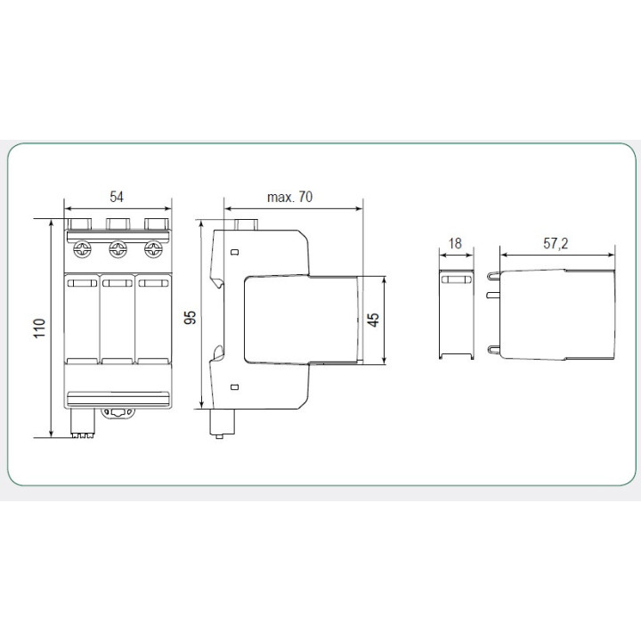protectie supratensiuni etitec m t2 pv 600/20 y 002440735