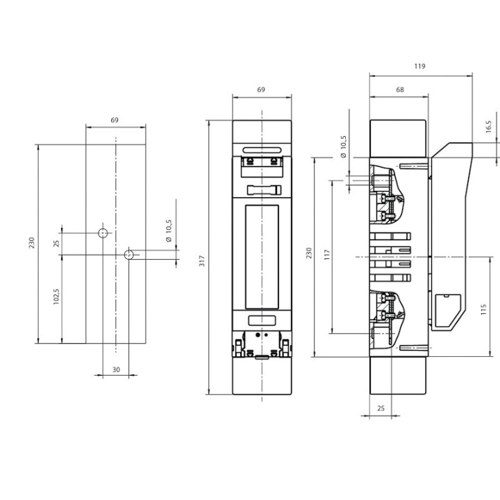 comutator cu siguranta tl1-1/9/1000v/pv 004122038
