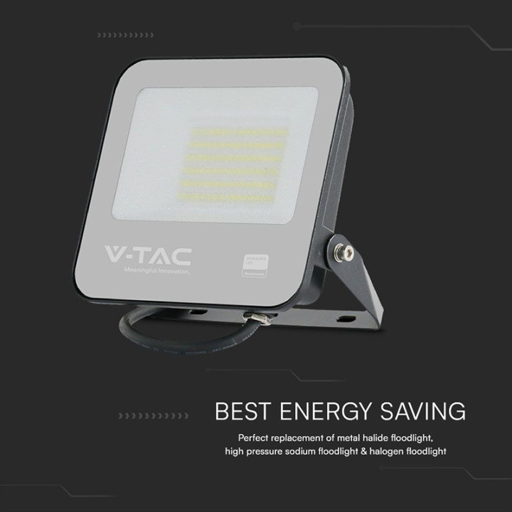 reflector led smd 50w 4000k ip65 ci samsung - negru/gri