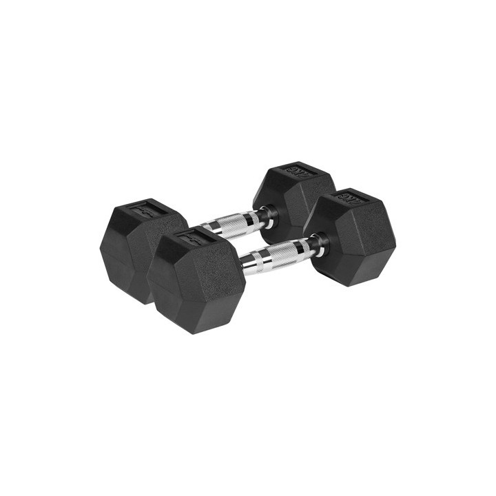 gantere dumbbell hex fonta cauciucata 2x4kg rebel activ