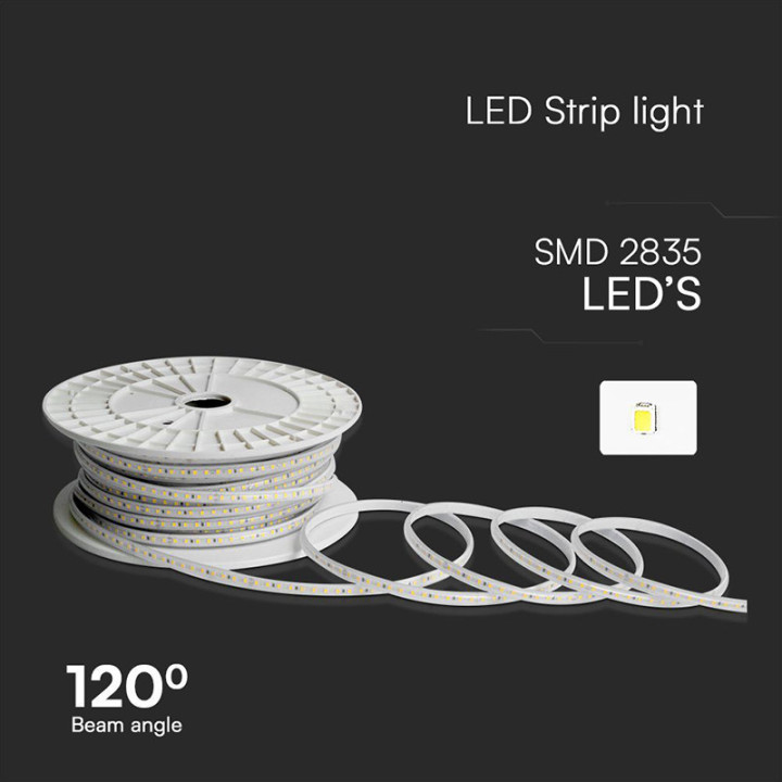 banda led smd 2835 10.5w/m 220-240v ip65 6500k rola 50m