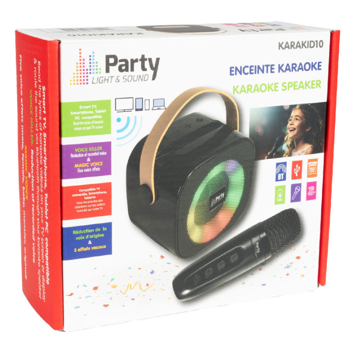 boxa portabila karaoke cu 1 microfon functie bt/usb/tws