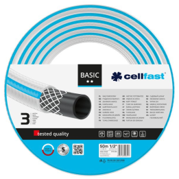 furtun pentru gradina cellfast basic cu 3 straturi, 1 2  , armat, 50m, protectie uv