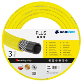 furtun pentru gradina cellfast plus cu 3 straturi, 3 4  , armat, 25m, protectie uv