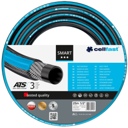 furtun pentru gradina cellfast smart cu 3 straturi, 1 2  , armat, 25m, protectie uv, antirasucire
