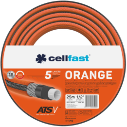 furtun pentru gradina cellfast orange cu 5 straturi, 1 2  , armat, 25m, protectie uv, antirasucire