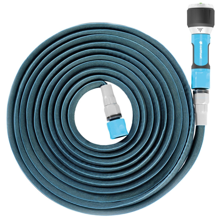 set furtun pentru gradina extensibil cellfast zygzag 30m, pistol, conectori