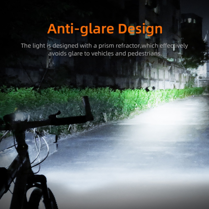 lanterna led pentru bicicleta supfire bl12, 200m, 1200lm, acumulator 4800 mah, usb-c