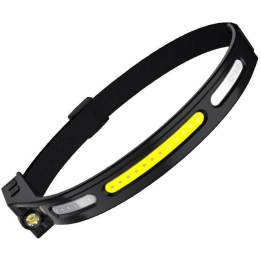 lanterna led pentru cap supfire hl76, led+cob, lumina rosie, control miscare mana, 210lm, incarcare usb-c, 5 moduri, 1200 mah