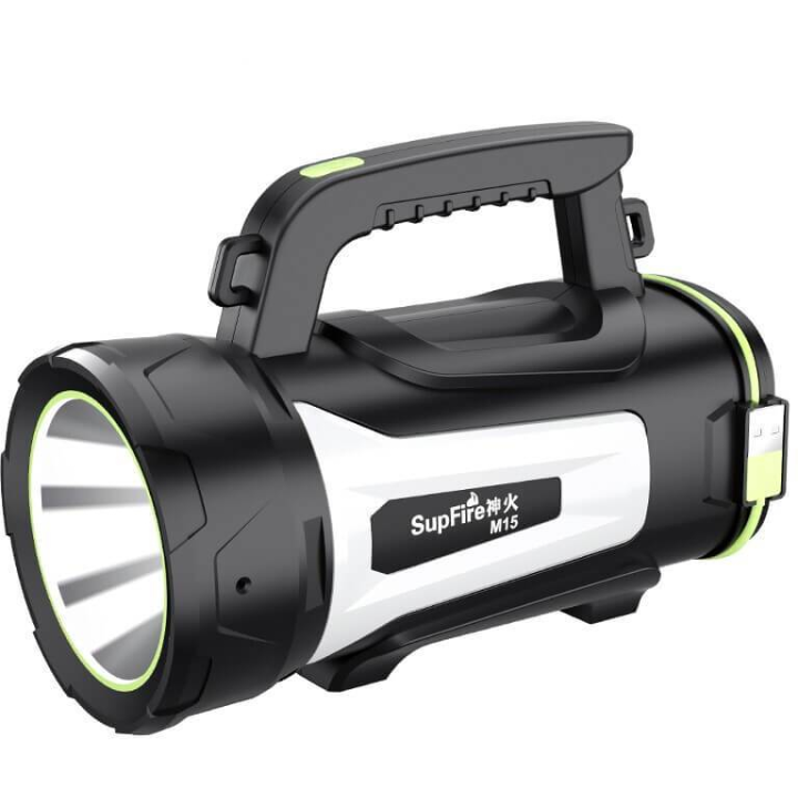 lanterna led superfire m15, usb, 550lm, 400m, powerbank, incarcare usb, 6000mah, lumina rosie