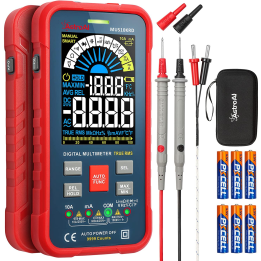 multimetru digital astroai mus10krd, 10000 counts, smart auto, trms auto-ranging, display color, masurare continuitate, temperat
