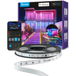 banda led profesionala govee h6172 rgbic, 10m, ip65, sincronizare muzica, wi-fi  bluetooth, exterior, google assistant  alexa