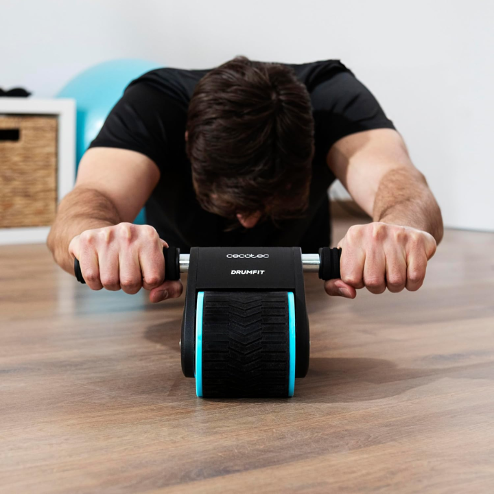roata abdominala cu revenire cecotec drumfit ab fit, covoras antialunecare inclus