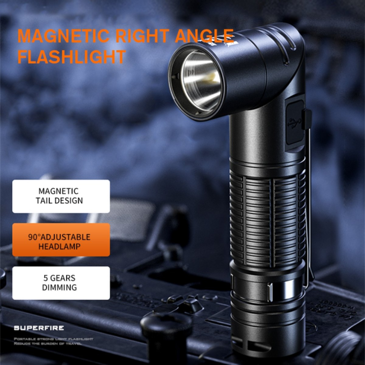 lanterna multifunctionala led supfire g19-s, usb-c, 360lm, 160m, prindere magnetica