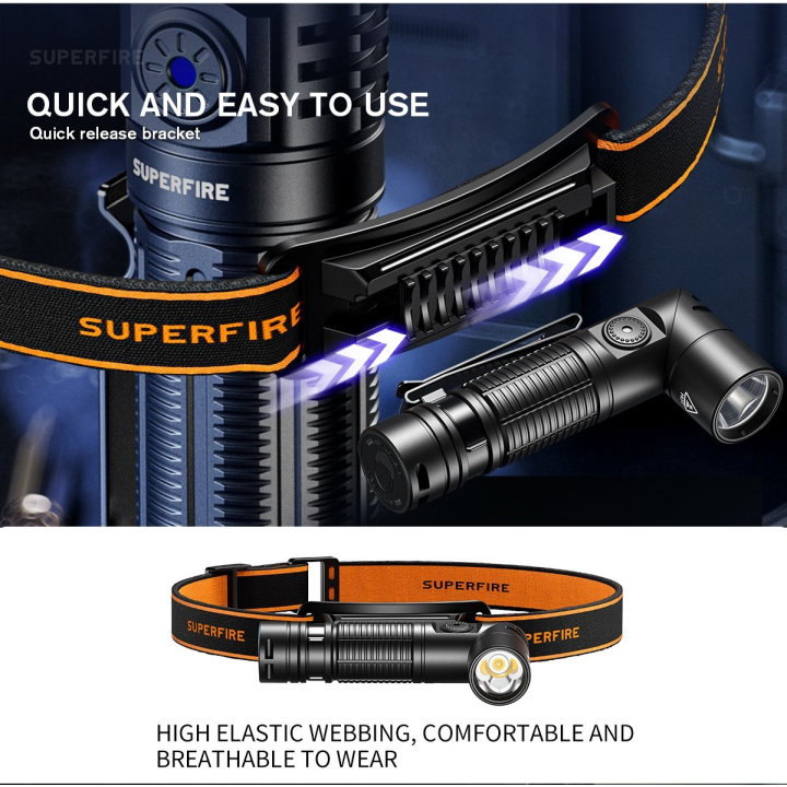lanterna multifunctionala led supfire g19-s, usb-c, 360lm, 160m, prindere magnetica