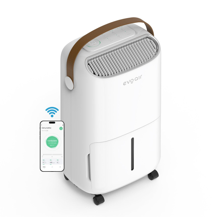 resigilat! dezumidificator evoair, novadry 16 smart, 16l/24h, senzor de umiditate, functie ionizare, uscare rufe, rezervor 2.5l,