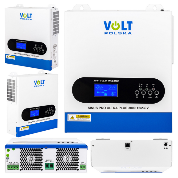 Invertor Off-Grid , Sinus Pro Ultra Plus 3000 12/230V (1500/3000W) + 100A MPPT (30-500V), Sinus Pur, Volt Romania