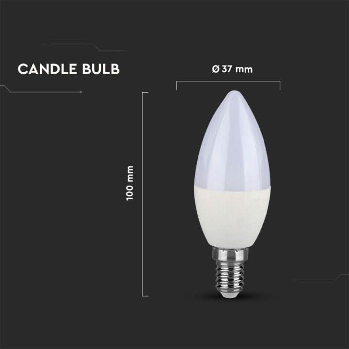 Lampi Iluminare, Bec LED - CIP SAMSUNG 7W E14 Plastic Lumânare 6400K -6, dioda.ro