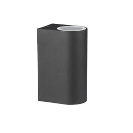 Lampi Iluminare, Suport Neted de Perete pentru GU10 Aluminiu Negru Rotund cu 2 Ieșiri IP44 -1, dioda.ro