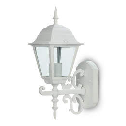 Lampi Iluminare, Corp iluminat grădină E27 Alb Mat Sus -1, dioda.ro