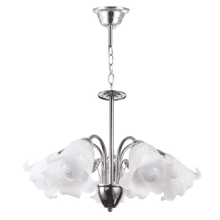 Lampi interior, Lustra Lylian Alb+Crom 5xE27 60W      -1, dioda.ro