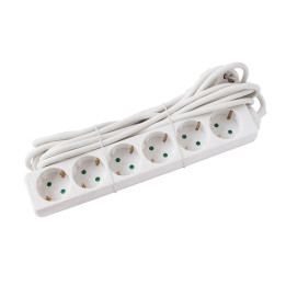 Prelungitoare, Prelungitor 6P 1.5m, 3x1mm2, alb Strohm SM-PR-6P-1-5M-WH -1, dioda.ro
