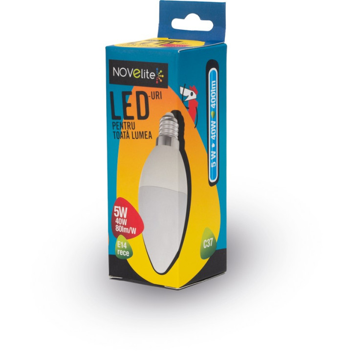 LED, Bec LED Lumanare 5W E14 6400K  -2, dioda.ro