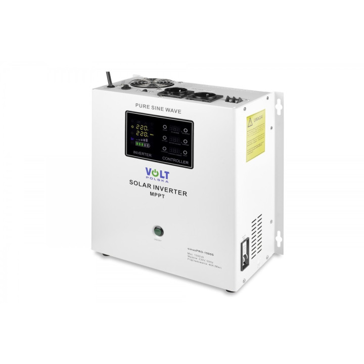 Invertoare panouri fotovoltaice, SINUS PRO 1500 S 12 / 230V (1050 / 1500W) + INVERTOR SOLAR MPPT 40A -12, dioda.ro