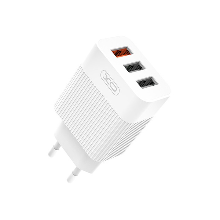 Acumulatori Baterii, Incarcator incarcare rapida XO L72 QC 18W 3x USB alb -1, dioda.ro
