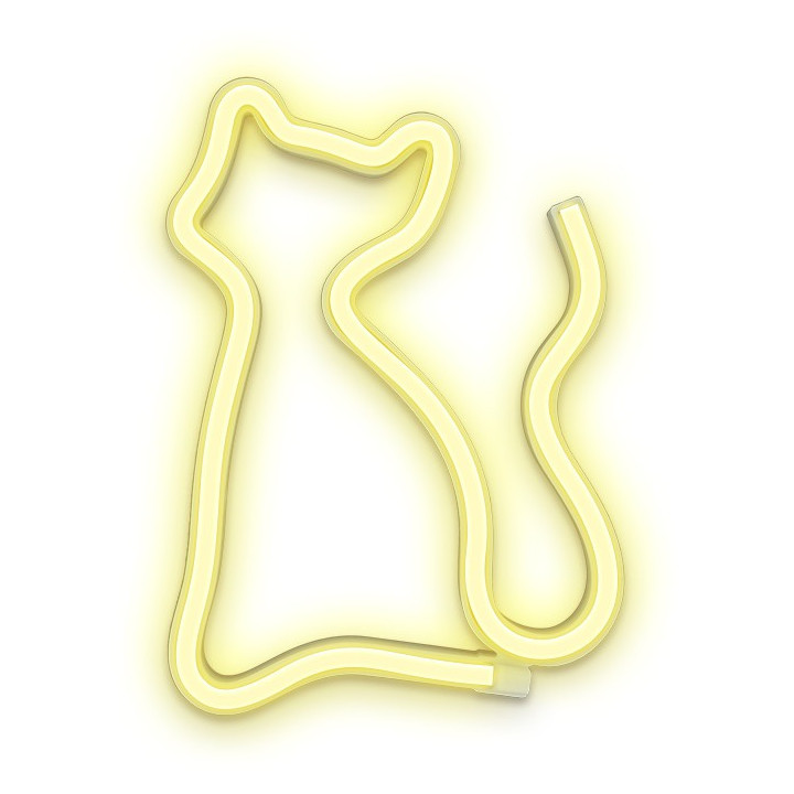 home, Figurina LED Neon CAT alb cald Bat + USB FLNEO3 Forever Light -2, dioda.ro
