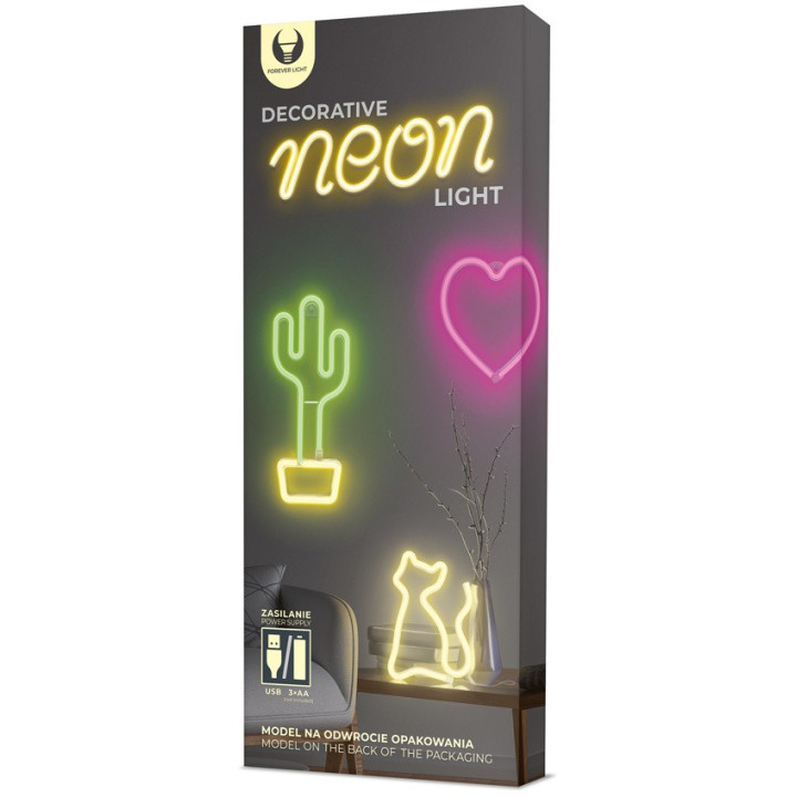 home, FIgurina LED Neon LOVE roz Liliac + USB FLNEO5 Forever Light -4, dioda.ro