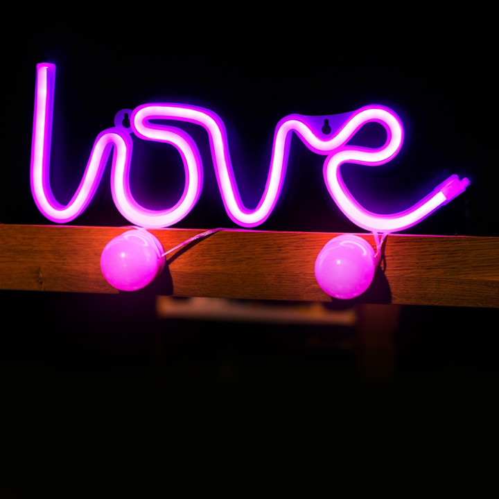 home, FIgurina LED Neon LOVE roz Liliac + USB FLNEO5 Forever Light -6, dioda.ro