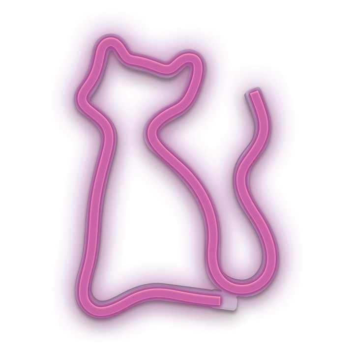 Figurine Neon, Fiurina LED Neon CAT roz Liliac + USB FLNEO4 Forever Light -1, dioda.ro