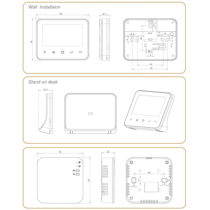 Accesorii pentru cazane și centrale termice, Termostat de ambient inteligent Smart WT-20, WI-FI, Control Interne -35, dioda.ro