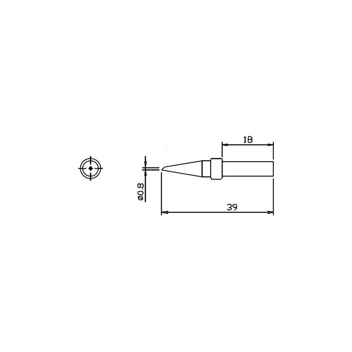 Vârfuri, rezistente, letconuri, duze aer cald, Vârf letcon statie lipit Pensol trunchi de con 0,8mm SR-621 -1, dioda.ro