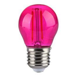 Interne, BEC LED G45 E27 2W CU FILAMENT LUMINA ROZ -1, dioda.ro